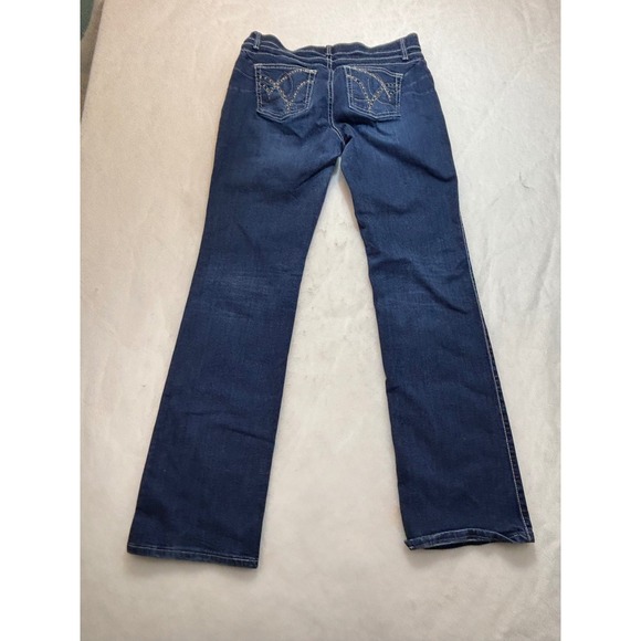 Q-Baby No Gap Waist Jeans Women Dark Wash Bootcut Stretch Size 11x36 - Picture 7 of 8